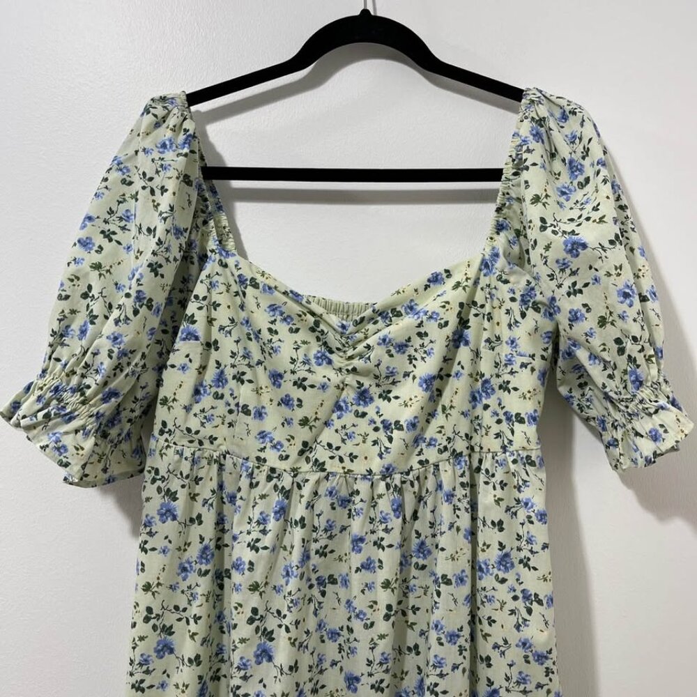 Abercrombie Pastel Floral Midi Dress | Romantic Summer Coquette Prarie [size Lp] - Picture 3 of 12